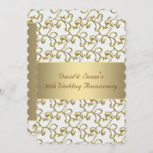 ゴールド スワール ゴールド 50周年 結婚記念日 パーティー 招待状 (正面/裏面)