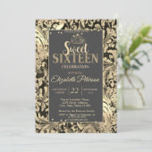 ゴールド スワール ティアラ スイート ダイヤモンド 16 パーティー 招待状 (スタンド正面)