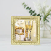 ゴールド スワール 50周年 結婚記念日 パーティー 招待状 (スタンド正面)