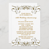 ゴールド スワール 50周年 結婚記念日 招待状 (正面/裏面)