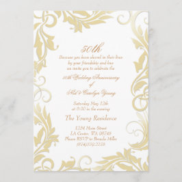 ゴールド スワール 50周年 結婚記念日 招待状