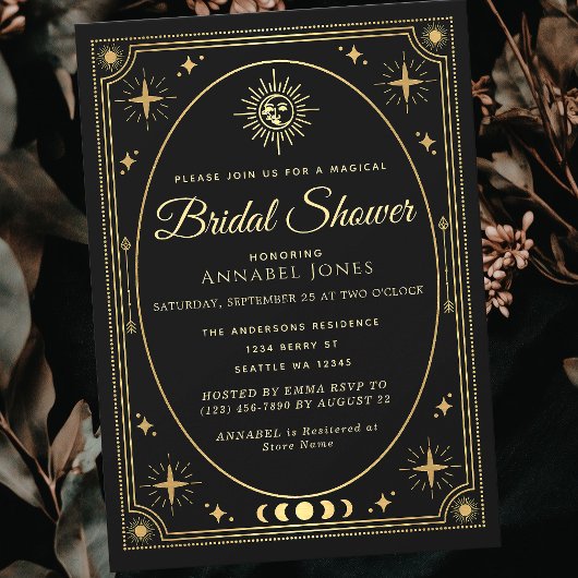 ゴールド セレスチャル ブラック タロット カード ブライズ シャワー