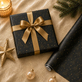 ゴールド セレスティアル クリスマスツリー ギフト包装紙 ラッピングペーパー