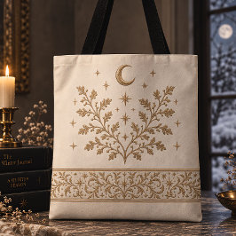 ゴールド セレスティアル ボタニカル 月 クリスマス トートバッグ