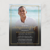 ゴールド セレブレーション オブ ライフ フォト 招待状 (正面)