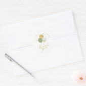 ゴールド&セージグリーンの風船 | パーティーのお礼サンクス ラウンドシール (封筒)