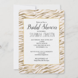 ゴールド ゼブラ柄 ブライズシャワー 招待状