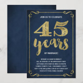 ゴールド タイポグラフィー | フェイク フォイル 45周年 招待状 (正面/裏面)
