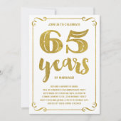 ゴールド タイポグラフィー | フェイク フォイル 65周年 招待状 (正面)