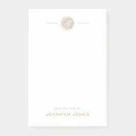 ゴールド タイポグラフィー ベージュ ウォーターカラー モノグラム 名 ポストイット