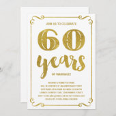 ゴールド タイポグラフィ | フェイク フォイル 60周年 招待状 (正面/裏面)