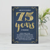 ゴールド タイポグラフィ | フェイク フォイル 75周年 招待状 (スタンド正面)
