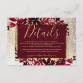 ゴールド タイポグラフィ リーフ レッド スノー ウィンター 詳細 エンクロージャーカード (正面)