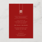 ゴールド タル レクタングル ダブル ハピネス アジアン ウェディング エンクロージャーカード (正面)