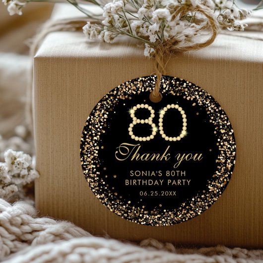 ゴールド ダイヤモンド エレガント 80歳の誕生日 ありがとう タグ