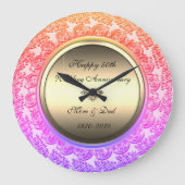 ゴールド ダイヤモンド オンブレ 50周年 結婚記念日 ラージ壁時計 (正面)