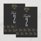 ゴールド ダイヤモンド グラマラス バチェロレッテ テーブル ナンバー 招待状 (正面/裏面)