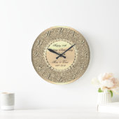 ゴールド ダイヤモンド、グリッター 25周年記念 結婚25周年 ラージ壁時計 (ホーム)