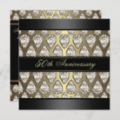 ゴールド ダイヤモンド デザイン 結婚記念日 招待状 (正面/裏面)