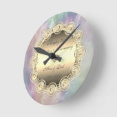 ゴールド ダイヤモンド パール オパール 50周年 結婚記念日 ラウンド壁時計 (傾斜)