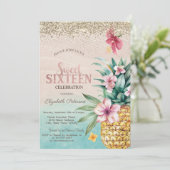 ゴールド ダイヤモンド, フラワー パイナップル ビーチ スイート 16 招待状 (スタンド正面)