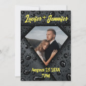 ゴールド ダイヤモンド モダン エレガント オーダーメイド ウェディング 招待状 (正面)