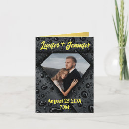 ゴールド ダイヤモンド モダン エレガント オーダーメイド ウェディング 案内状