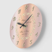 ゴールド ダイヤモンド ローズゴールド 25周年 結婚記念日 ラージ壁時計 (傾斜)