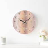 ゴールド ダイヤモンド ローズゴールド 25周年 結婚記念日 ラージ壁時計 (ホーム)