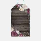 ゴールド ダイヤモンド ワインレッドの花 木 ギフトタグ (裏面)