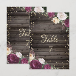 ゴールド ダイヤモンド ワインレッド フラワー ウッド 招待状