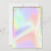 ゴールド ダイヤモンド,水彩画 風キャップ ホログラフィック 招待状 (裏面)