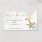 ゴールド ダスキー ブルー スターフィッシュ おむつくじ 赤ちゃん歓迎会 エンクロージャーカード (正面)
