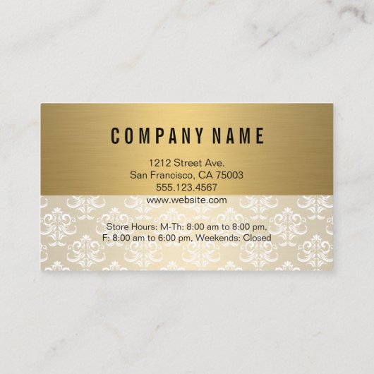 ゴールド | ダマスク | 割引ロイヤリティ 割引カード (裏面)