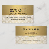 ゴールド | ダマスク | 割引ロイヤリティ 割引カード (正面/裏面)