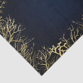 ゴールド＆ダークネイビーブルー エレガント コーラル ウェディング 薄葉紙 (詳細)