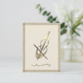 ゴールド チェロ 音楽奏者 ポストカード (スタンド正面)