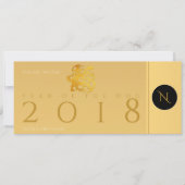 ゴールド チャイニーズ ドッグ ペーパーカット 2018 モノグラム フラット カード (正面)