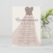 ゴールド チャンピエーン シャイマー グリッター ドレス  キンセアニエラ 招待状 (スタンド正面)