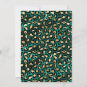 ゴールド ティール レパード ペイント ブラック 40歳の誕生日 招待状 (裏面)