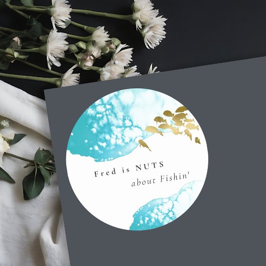 ゴールド ティール 水中の魚 釣りが大好きな人へ ラウンドシール