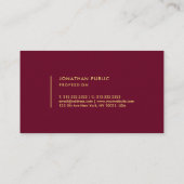 ゴールド テキスト エレガント モダン シンプル テンプレート 名刺 (裏面)