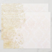 ゴールド テキスト & ダマスク スクラップブッキング エフェメラ (正面/裏面)