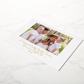 ゴールド テキスト 聖書 家族 写真 クリスマス 箔シーズンカード (回転した状態)