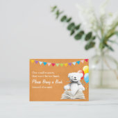 ゴールド テディベア 絵本リクエスト ベビーシャワー 挿入カード エンクロージャーカード (スタンド正面)