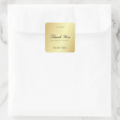 ゴールド テンプレート お礼 手書き スクリプト テキスト グラマラス スクエアシール (バッグ)