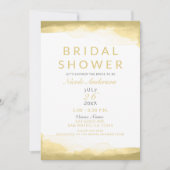 ゴールド ディジョン マスタード 水彩 現代の ブライズシャワー 招待状 (正面)
