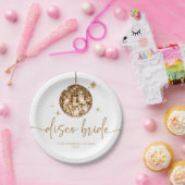 ゴールド ディスコボール ディスコ 花嫁 ブライズシャワー ペーパープレート (パーティー)