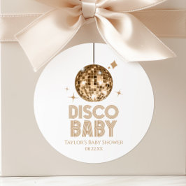 ゴールド ディスコボール 'Disco Baby' ベビーシャワー ラウンドシール