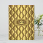 ゴールド デザイン 50周年 誕生日 アニバーサリー パーティー 招待状 (スタンド正面)